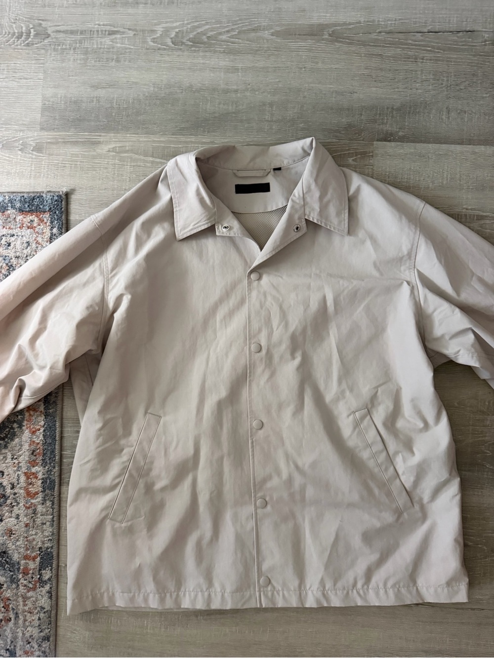 Uniqlo Men's Light Beige Windbreaker Coach Jacket